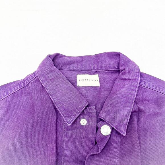 Simon Miller Purple Denim Jacket Button Down SZ2 - Picture 3 of 6